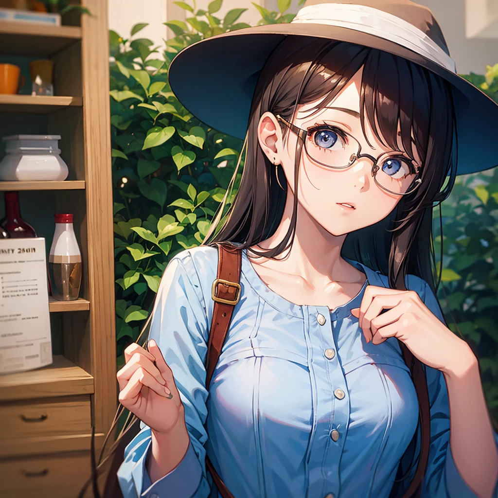 1girl, Portrait, 20 years old, glasses