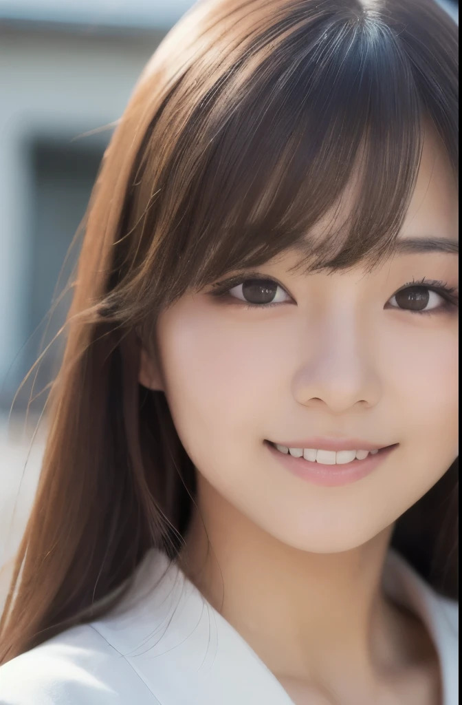 best quality, face focus, soft light, ultra high res, (photorealistic:1.4), RAW photo, Shinozaki Ai, (fair skin),
1 Japanese girl, solo, cute, smile, (pupil, lights in the eyes),  detailed beautiful face,(high resolution detail of human skin texture),long hair,(portrait), upper body, Japanese white kimono