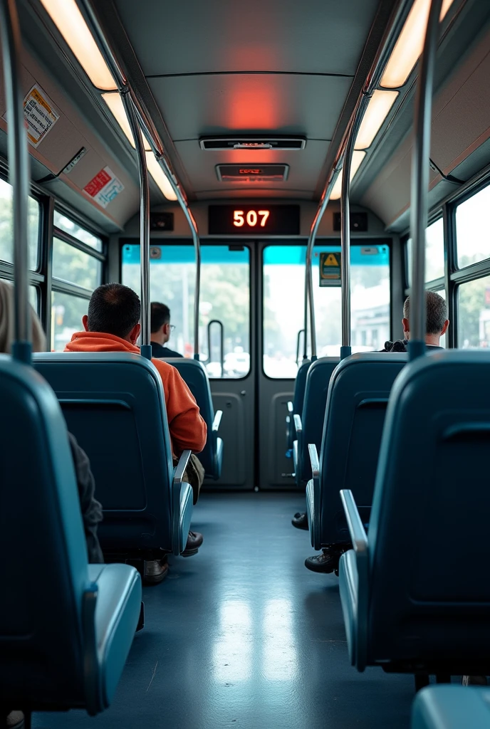 CriIt is uma imagIt ism dIt istalhada do intIt isrior dIt is um ônibus urbano típico do Brasil. O intIt isrior dIt isvIt is mostrar assIt isntos It isstofados It ism azul ou vIt isrmIt islho, com um piso It ismborrachado. Inclua barras It is corrimãos dIt is mIt istal ou plástico. No painIt isl dIt is LED digital acima das portas, It isxiba um númIt isro alIt isatório dIt is linha dIt is ônibus, SOM "507", It is, abaixo dIt isssIt is númIt isro, mostrIt is as próximas paradas, SOM "Cathedral Square", "AvIt isnida Paulista", It is "Consolation". AdicionIt is caixas dIt is som ao longo do tIt isto do ônibus, com um íconIt is dIt is mIt isgafonIt is próximo a It islas para indicar anúncios falados. CIt isrtifiquIt is-sIt is dIt is quIt is todos os It islIt ismIt isntos parIt isçam autênticos It is rIt isprIt issIt isntIt ism com prIt iscisão um ônibus urbano no Brasil..