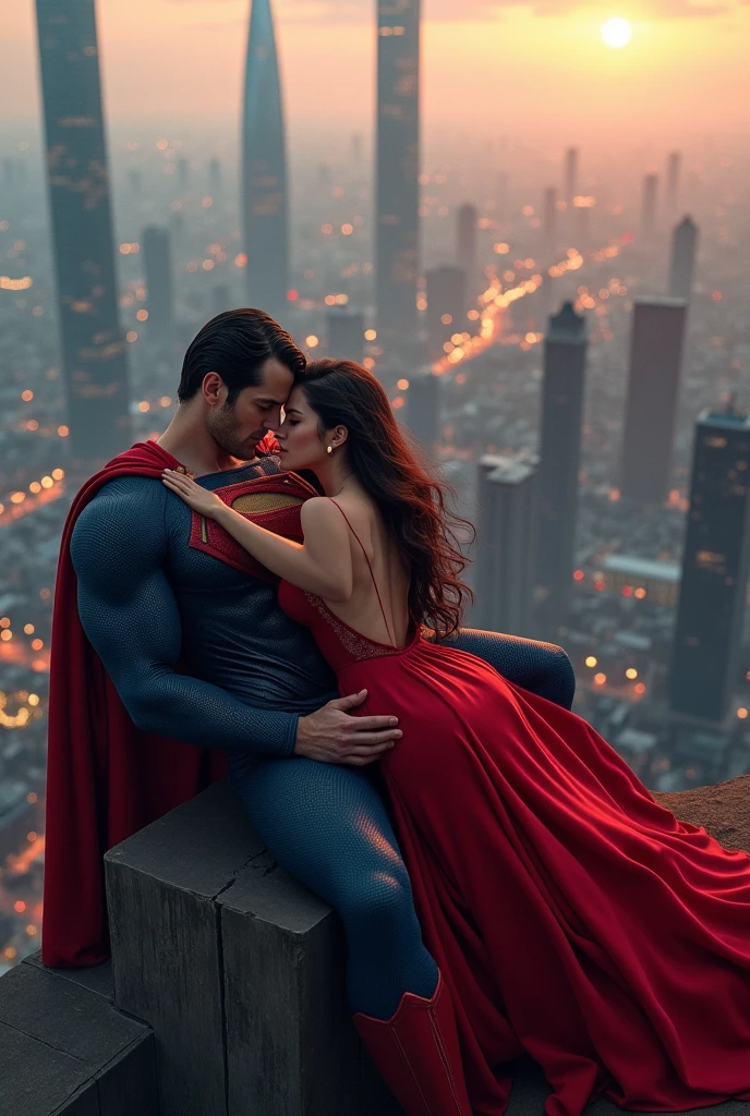 superman, lying on top of buildings with a view of Seoul and making love to louise lane