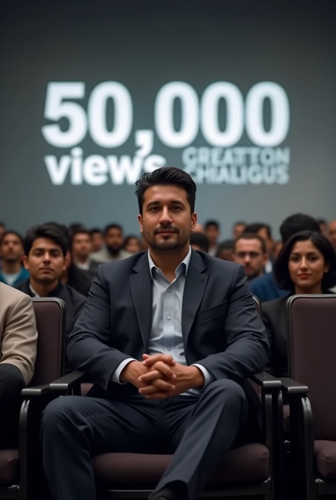 A person sitting on the crowd's chair answers me with the name of Ghaith Mauritani, and behind them, a wall with 50,000 views written on it