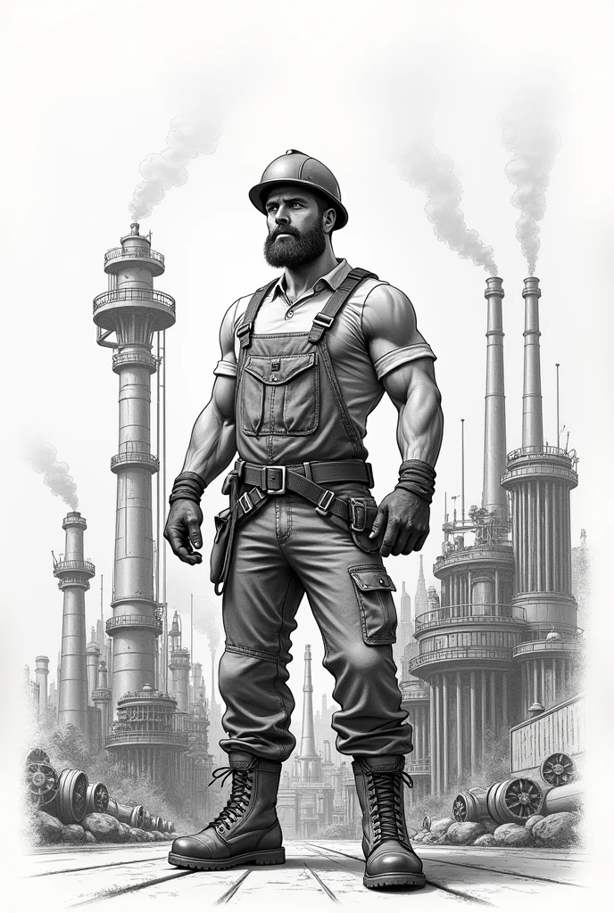 Illustration with pencil aesthetics that represents the concept of the industry