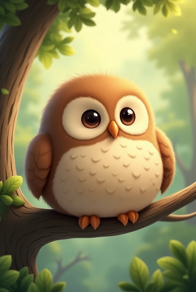Create a cute chubby round owl
