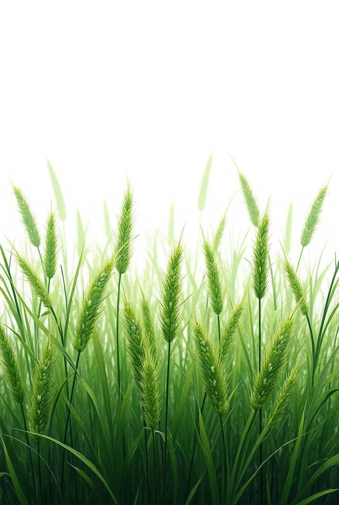 bush grass, realist. white background