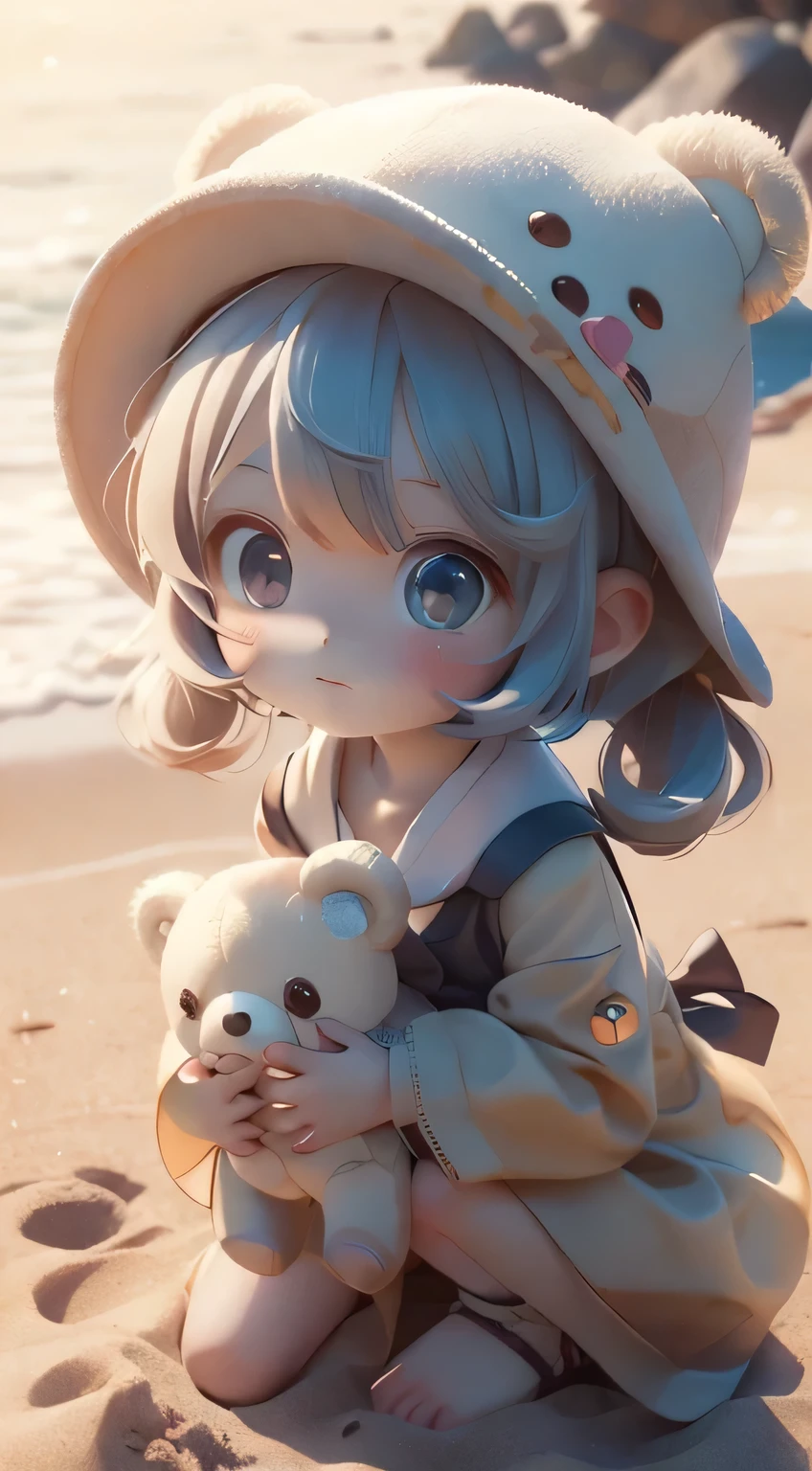 There is a woman holding a teddy bear on the beach, Cute realistic portrait, Cute Anime Girl, Cute girl anime visuals, Smooth anime CG art, Gweiz-style artwork, portrait of Cute Anime Girl, cute portrait, Beautiful anime portraits, Beautiful Anime Girls, Cute Anime Girl portrait, Realistic anime 3D style SeaArt Bot Txt2Img デフォルト 15:49:51 There is a woman holding a teddy bear on the beach, Cute realistic portrait, Cute Anime Girl, Cute girl anime visuals, Smooth anime CG art, Gweiz-style artwork, portrait of Cute Anime Girl, cute portrait, Beautiful anime portraits, Beautiful Anime Girls, Cute Anime Girl portrait, Realistic anime 3D style、Caps Hats