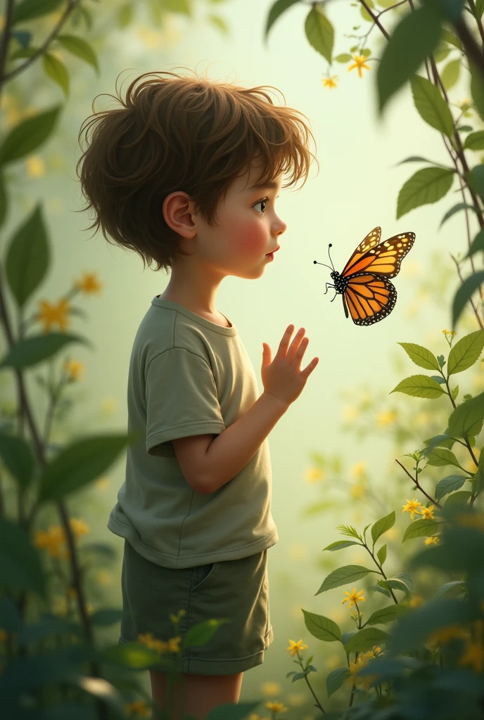 The boy leaves the butterfly and walks away, having learned an important lesson: sometimes, the best way to help is to let others face their challenges on their own.”