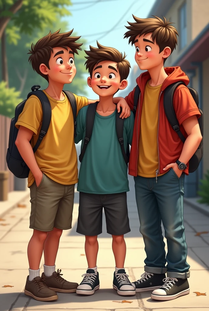 two 3 boy one is poor, second fatty boy and third rich boy friendship pic all age is 16