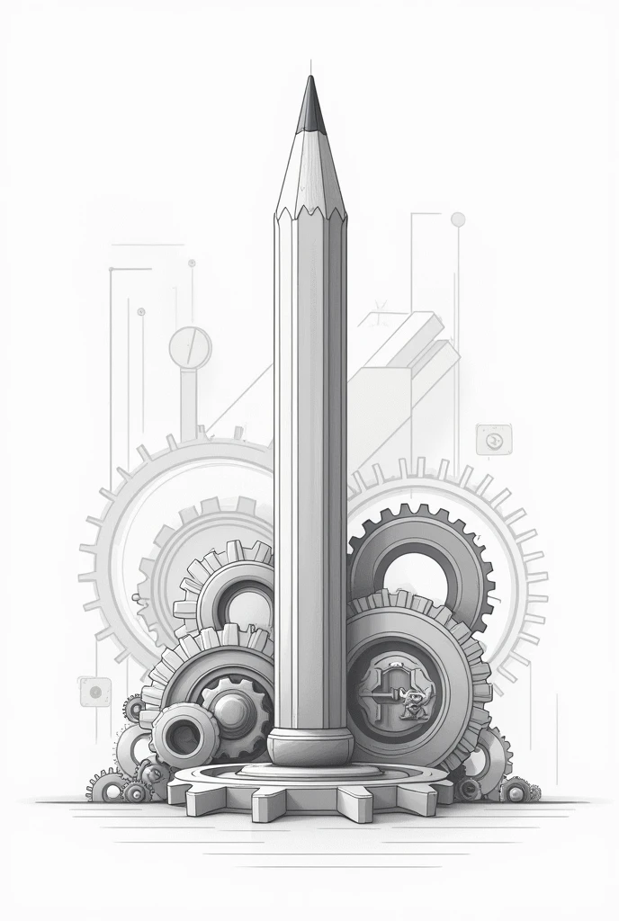 Pencil aesthetic illustration representing the concept of industry 
