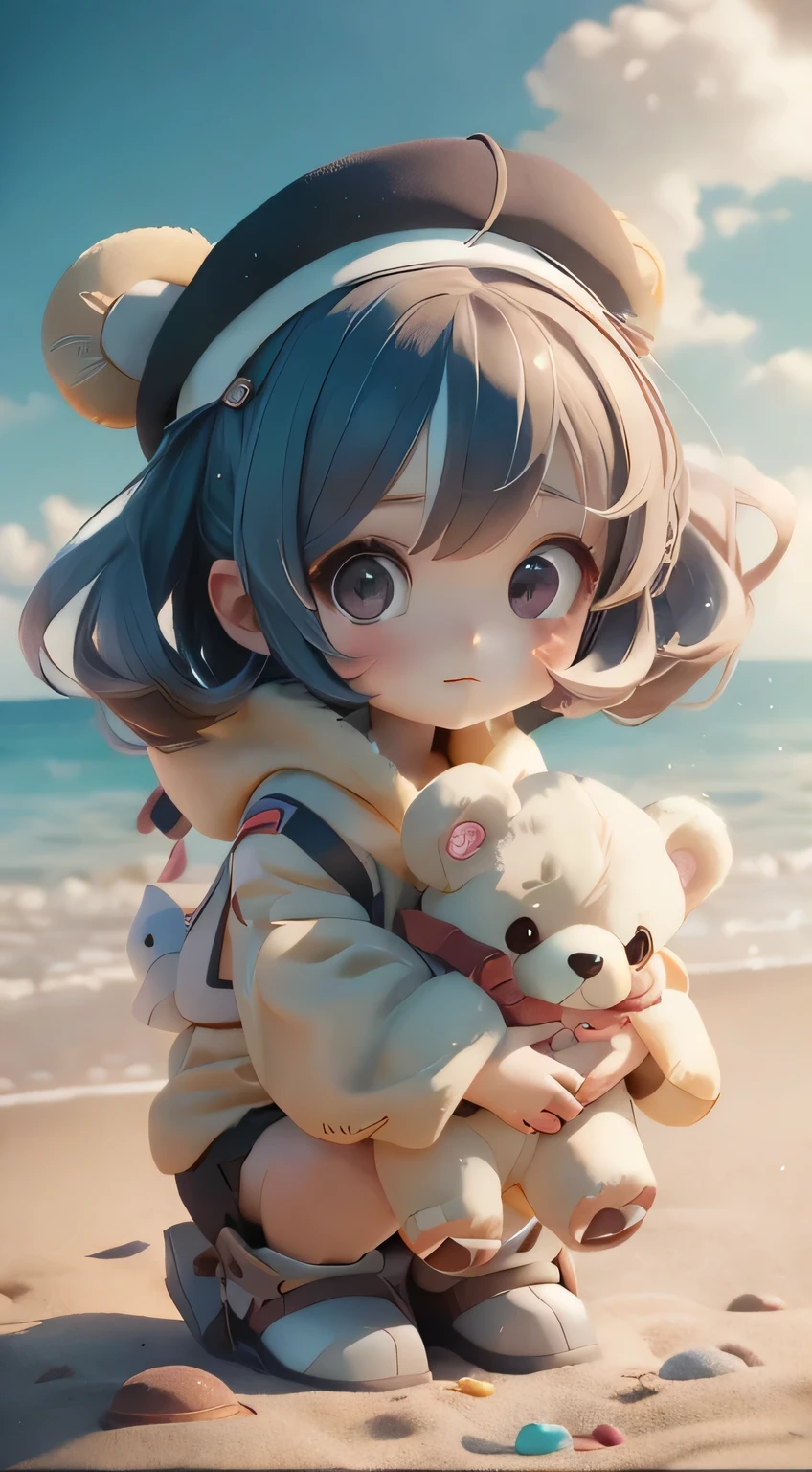 There is a woman holding a teddy bear on the beach, Cute realistic portrait, Cute Anime Girl, Cute girl anime visuals, Smooth anime CG art, Gweiz-style artwork, portrait of Cute Anime Girl, cute portrait, Beautiful anime portraits, Beautiful Anime Girls, Cute Anime Girl portrait, Realistic anime 3D style SeaArt Bot Txt2Img デフォルト 15:49:51 There is a woman holding a teddy bear on the beach, Cute realistic portrait, Cute Anime Girl, Cute girl anime visuals, Smooth anime CG art, Gweiz-style artwork, portrait of Cute Anime Girl, cute portrait, Beautiful anime portraits, Beautiful Anime Girls, Cute Anime Girl portrait, Realistic anime 3D style、Caps Hats