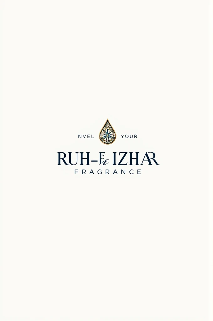 Here's a refined prompt for your brand logo:
"Create a simple, elegant logo for 'RUH-E-IZHAR FRAGRANCE,' a luxury brand specializing in essential oil perfumes. The design should feature a minimalist symbol that reflects the essence of fragrance, such as a delicate droplet, a floral motif, or a stylized mist. Use a sophisticated color palette of deep navy blue, gold, and white. The brand name 'RUH-E-IZHAR FRAGRANCE' should be displayed in an elegant serif or cursive font, with the slogan 'UNVEIL YOUR ESSENCE' in a clean, modern font. The logo should convey a sense of luxury, purity, and timeless beauty."