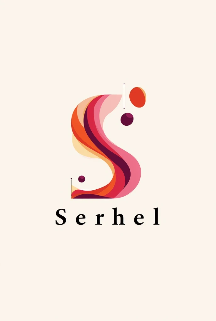 /imagine a logo with red, pink and orange colors where we sell women's shoes. Written SERHEL at the bottom