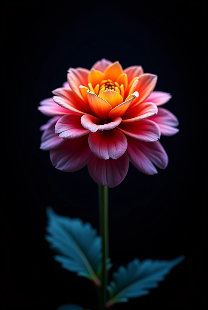 Colorful flower,L,It is,black backdrop 