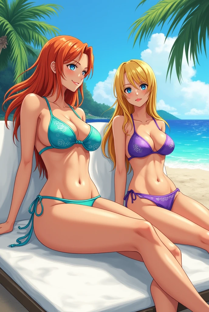 Nami and robin wearing bikini's