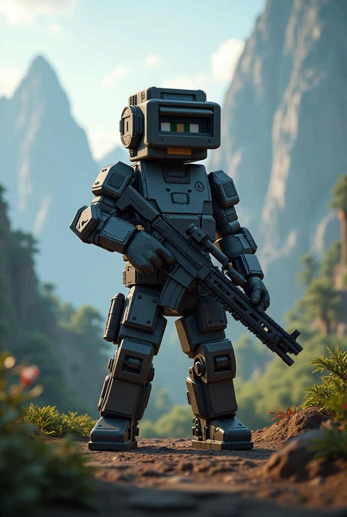 minecraft background and pubg character logo