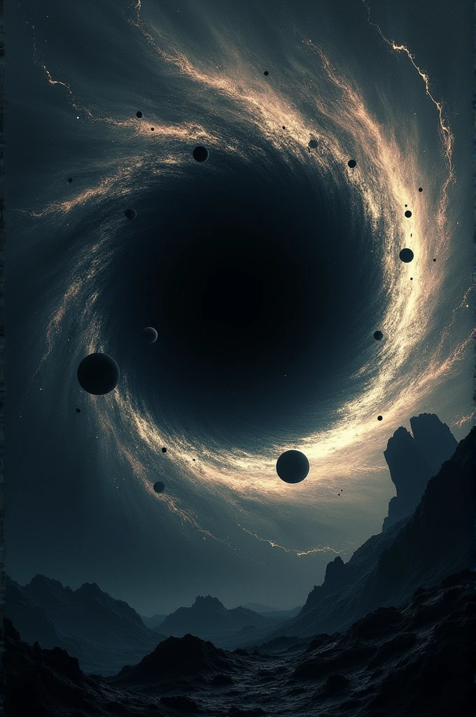Black hole with orbiting the whole solar system around with that and creepy scene 