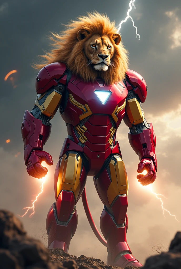 The lion King in iron man armour 