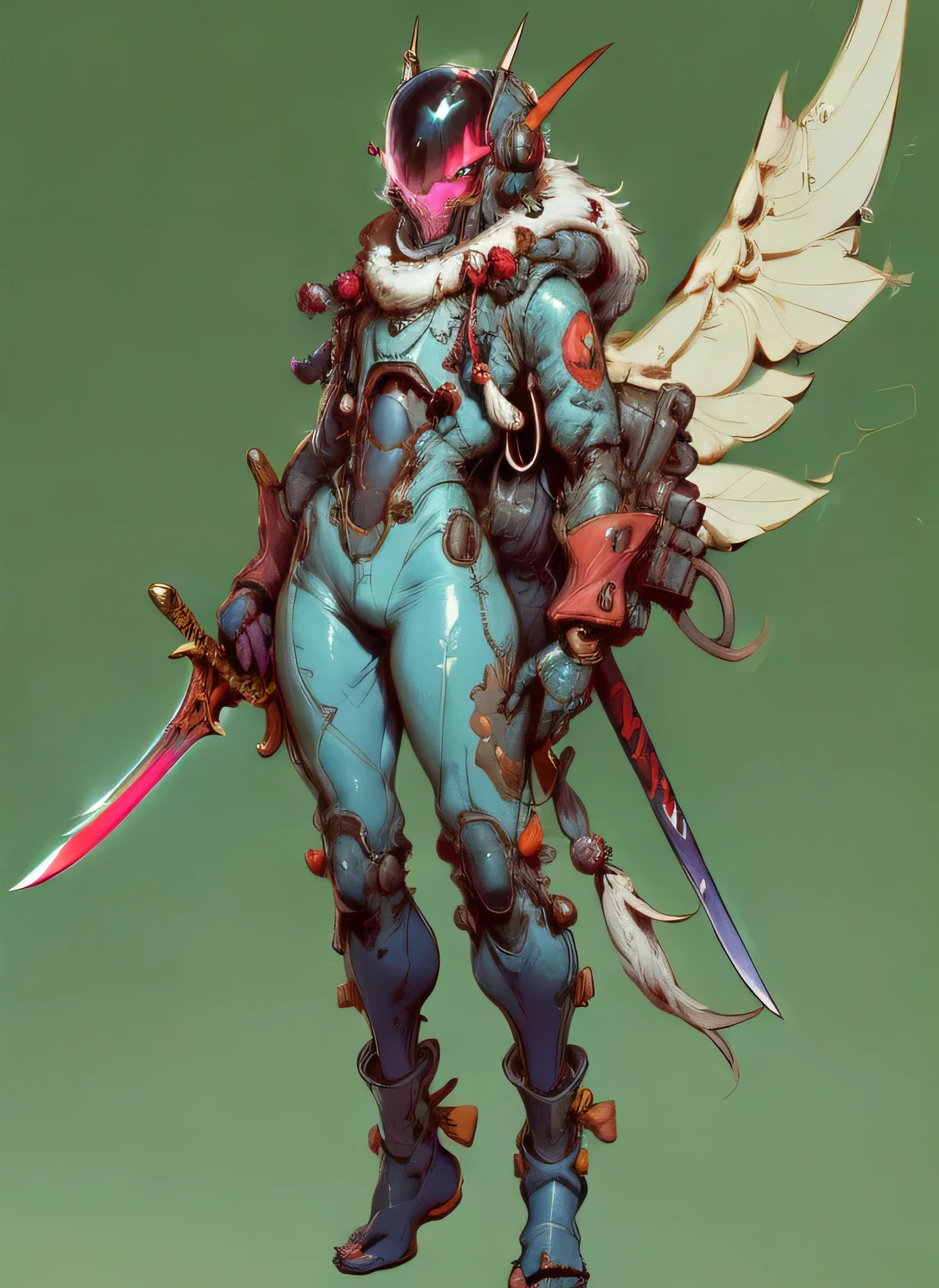 Perfect Proportions, Anatomically correct, (Head to Toe: 2.0), (Full body image: 2.0), alone, (Casshern: 1.6), Highly stylized, Deviant art, masterpiece, Very detailed, Detailed eyes, expressive Detailed eyes, Detailed pupil, Futuristic, ((1950s Sci-Fi Helmet)), ((Pointed helmet)), Rubber Gloss, (Flight Suit:1.4), big boot, Full body image, Full Body Shot, nvInk punk, professional photograph of alexander_skarsgard, Tassel, big beads, (大きなTassel), cyber punk, Ink punk, Paint tray, Ink splash, (Action pose:1.0), ((Holding a sword))