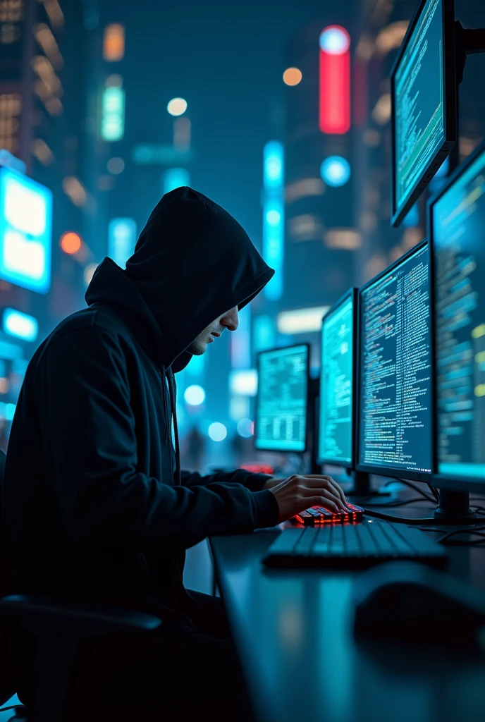 Money heist in cyber hub  and hacker  computer typing 