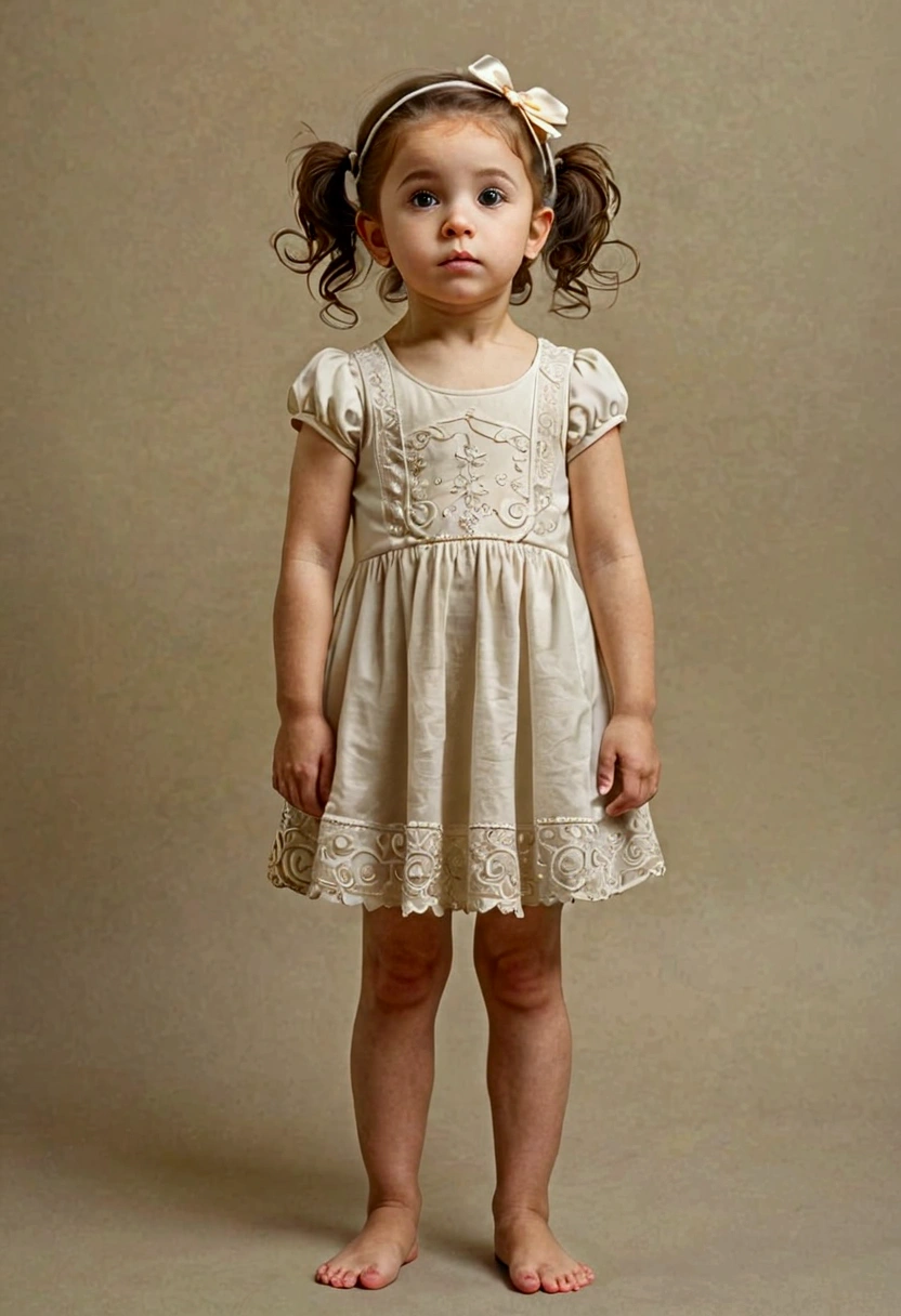 Little kid girl full body stay backwards