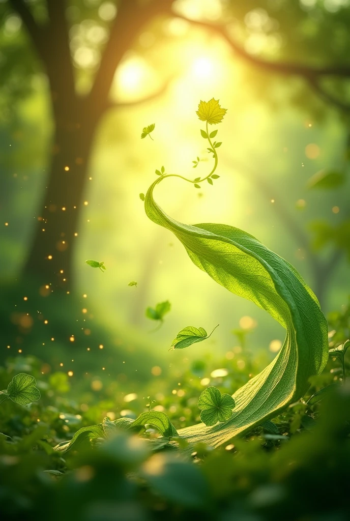 Leaves dancing on the garden with sunlight,