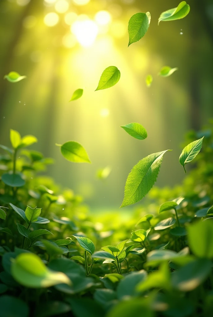 Leaves dancing on the garden with sunlight,