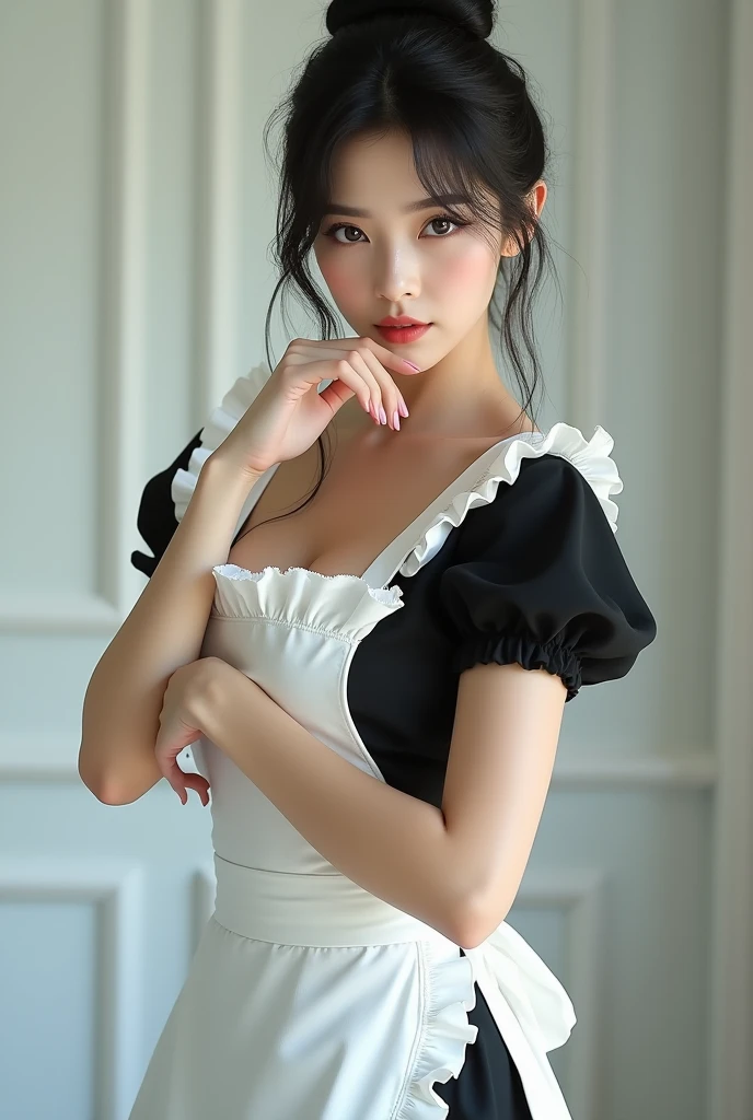 Maid Girl, sexy pose, Korean girl, sexy body, Maid outfit