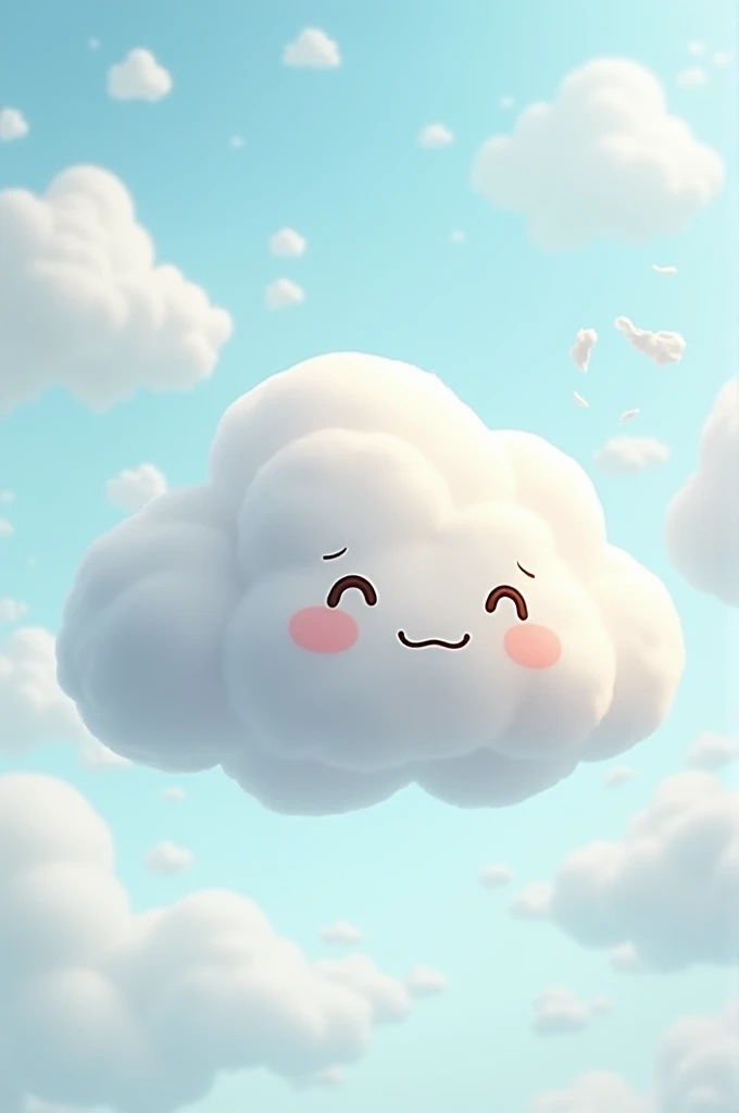 Female cloud named Snowy with friendly smile