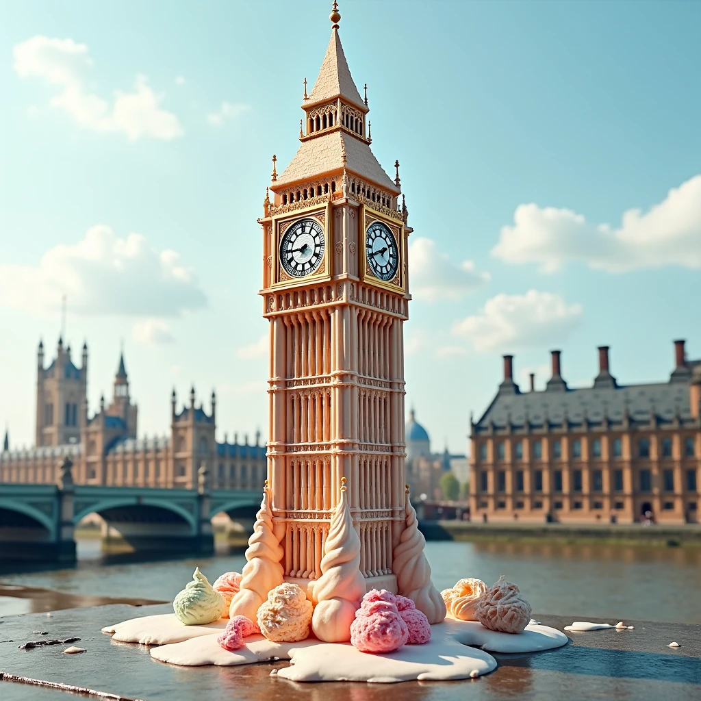 Imagine big ben as icecream