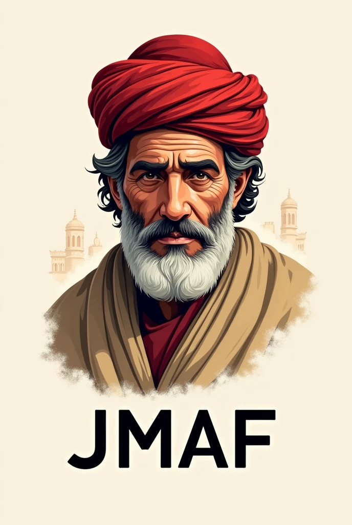 Creer un logo d’un homme marocain avec jellaba et tarbouche rouge et dessous écrit JMAF