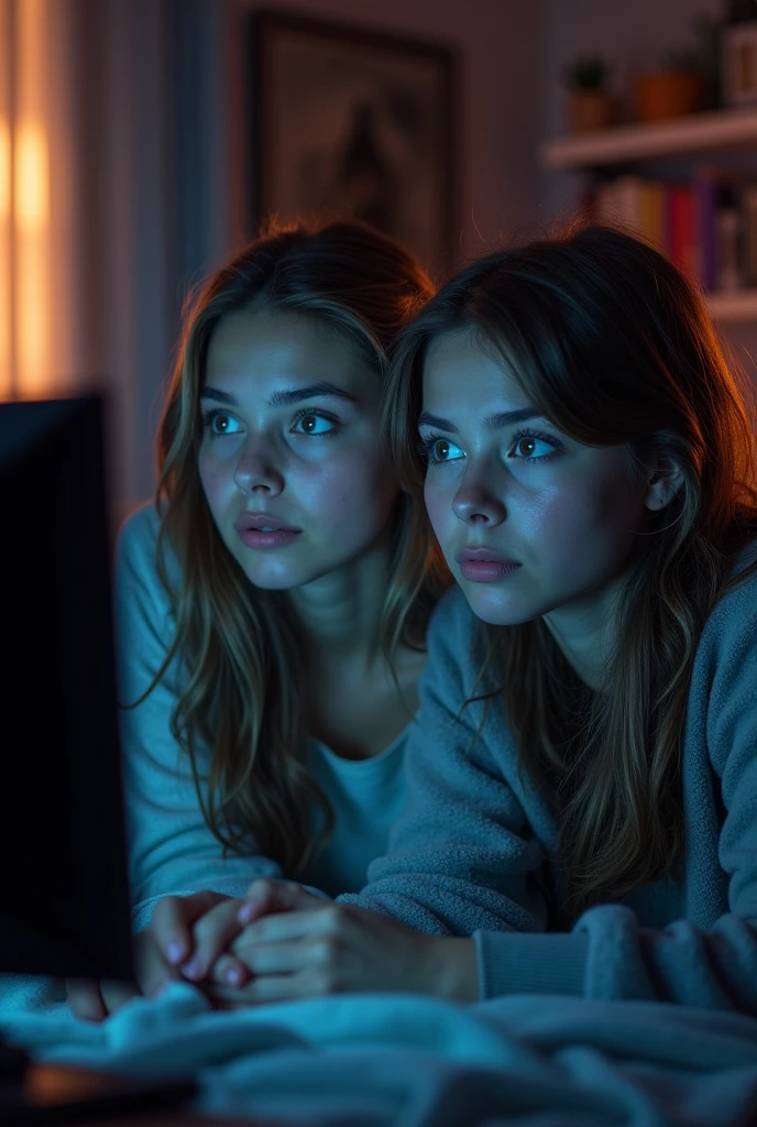 Girls are watching porn in tv