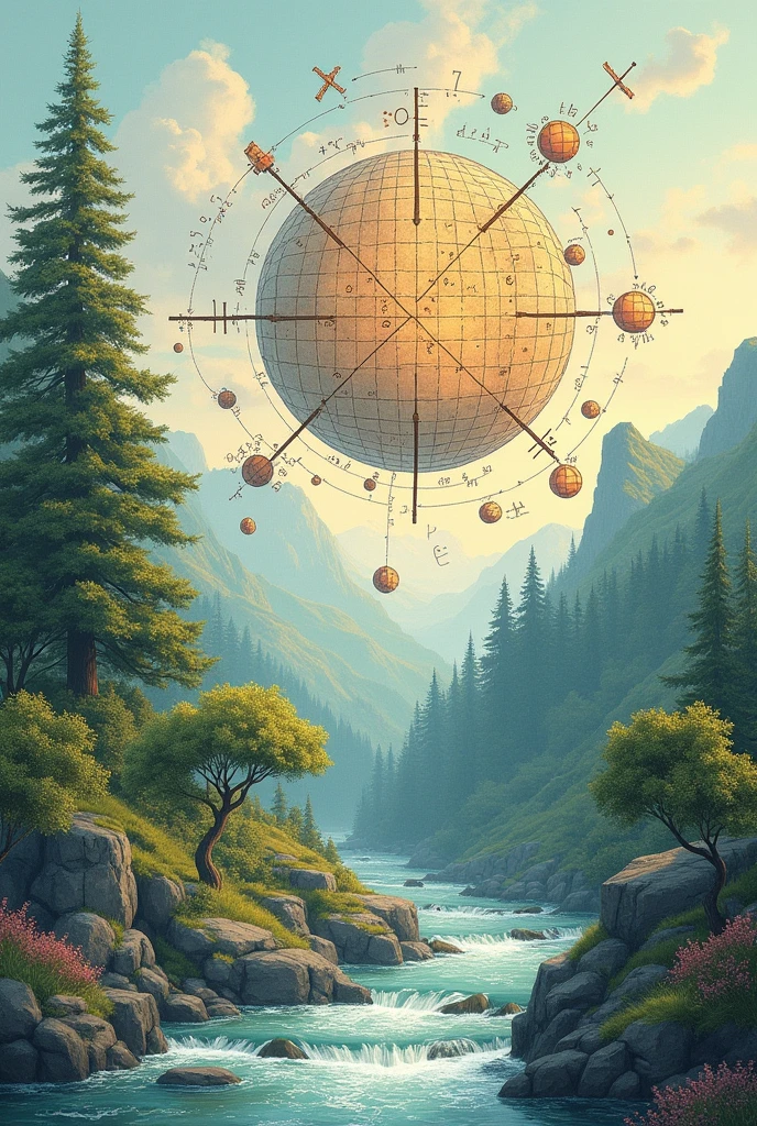 can you draw me an image in math in nature drawing like it has a symbols.