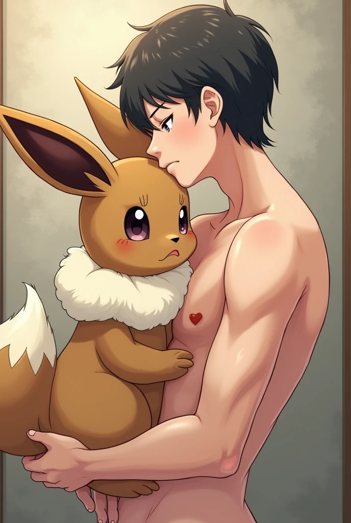 Pokemon World 20-something Korean male strips naked and has sex with small and cute female Crying Eevee Vagina sex