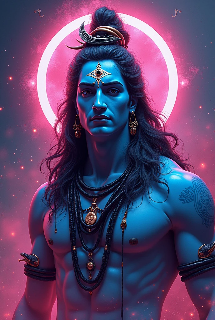 Neon Lord shiva photo aur