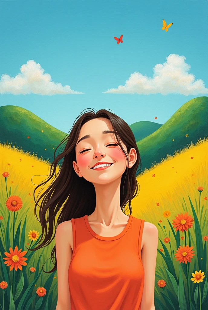 contemporary paint that represents happiness and a simple life