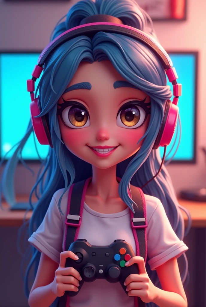 Cute girl Gamer with big ass youtube thambnail