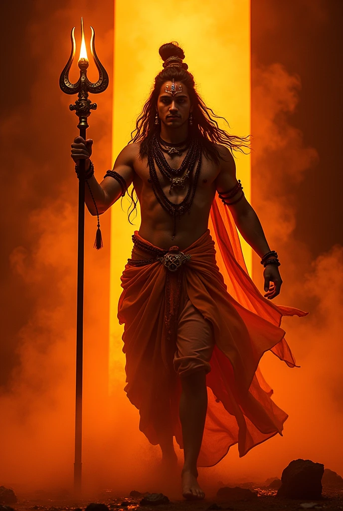 Orange Neon Lord shiva photo