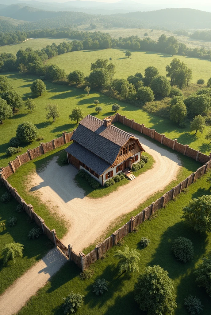 I want to build my farm house, which is completely covered with a boundary wall. The area of the wall is 10000 square feet. In it I have open area, parking, well cover with fencing 200 feet length and 50 width.