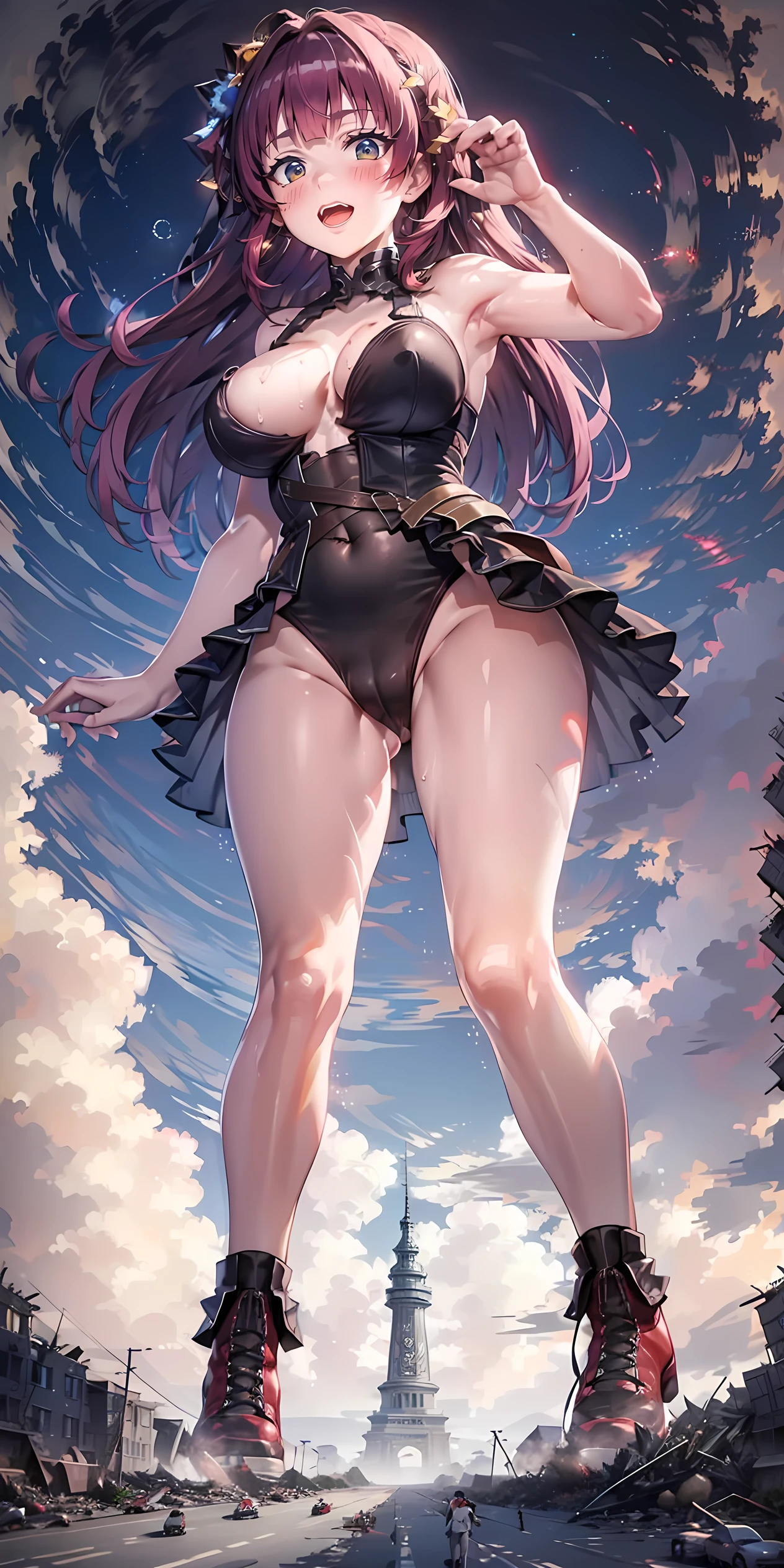 walk、City of toys、(((Toy Army)))、(((A lot of tanks)))、Whole body Description、looking at the camera、Embarrassed、Sweat it out,Heterochromia of the iris,shoulder,off-the-shoulder-coat,mini skirt, Half-open,Evil smile,blush,Open your mouth, sweating,Braid,Black High Leg,vapour,Red clothes,Sitting,Sitting,2-pin,Focus on the legs,Crossing your legs,Ankle boots,Ocean(((Whole body Description)))、Fisheye Lens、looking at the camera、Embarrassed、(((Super huge breasts)))、(((Plump thighs)))、(((Bigger than a skyscraper)))((((、Ruins of rubble))))、Lots of big explosions、fire、cigarette、City streets、Traffic jam、street tree、Pedestrian bridge、Sweat it out、Miniature city,GTS,White socks,1足の裏からvapourが出ている, Destroy a city, a very small big city, miniature metropolis, Explanation of the whole body, GTS, giga ,Giant, Stomping City, Crush City, Small Town, Micro City, High resolution, Highest quality, masterpiece,clown stuffed toy roller coaster Merry-go-round crowd Big Breasts sneakers Bikini Swimwear Paola smile female Giant Giant girl Whole body Destroyed skyscrapers Destroyed cars Crowd Unreal Engine,Cleavage ,Picture , Earrings, Long Hair, 1980s (style) cute picture beauty Analog style whole body crowd amusement park To Amusement parkTo standing giant girl Ferris wheel Jet Coaster crowd Scar Big Breasts White T-shirt Summer clothes Short sleeve Private Server sneakers White socks clock Black Hair smile blue sky Cumulonimbus Contrail female Giant Giant girl Whole body Crowd Unreal Engine,Cleavage ,Picture , Earrings, Long Hair, 1980s (style) cute picture beauty Analog style whole body sneakers
