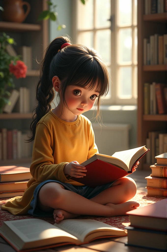 Girl reading books 