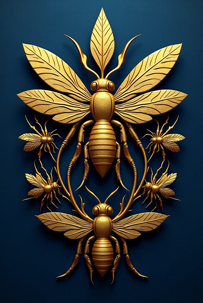 Heraldry symbol of capetian dynasty but unstead of the fleur-de-lis its golden bees