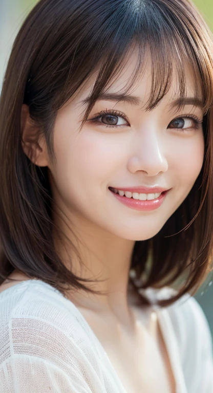 Happy smile seeing this、In the city、(Highest quality,8K quality,masterpiece:1.3,),(Ultra-high resolution:1.3,Realistic:1.4,RAW Photos:1.2),(Very detailed:1.2,Glowing Skin,Detailed skin:1.1),(Detailed face,Perfect Anatomy,Caustics:1.2),,1 girl,cute,Japanese,1,Japanese Ido,Gray Hair, [(Gray Hairからブロンドへのグラデーションヘア:1.4):0.5], Straight medium hair,cute目,Natural Makeup,bright casual clothes,Laughter,Looking into the camera,On the face,Face Focus,Professional Lighting,Natural soft light,Blurred Background