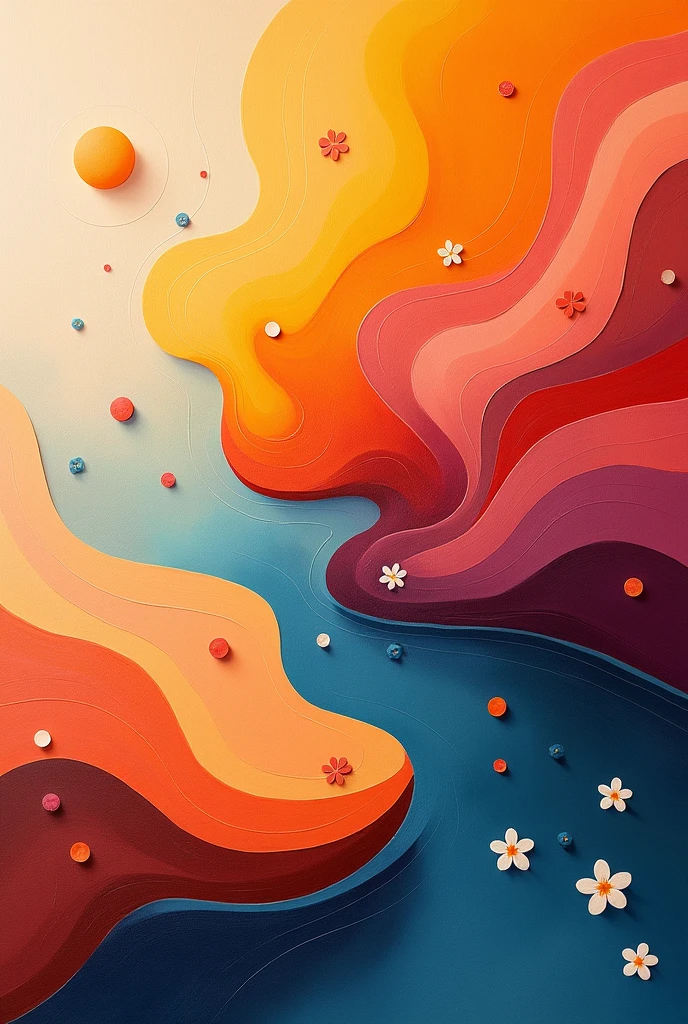 contemporary paint (abstract)that represents happiness and a simple life, despite of having problems