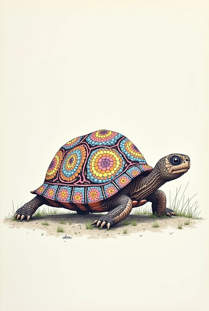 Turtle drawing with dots