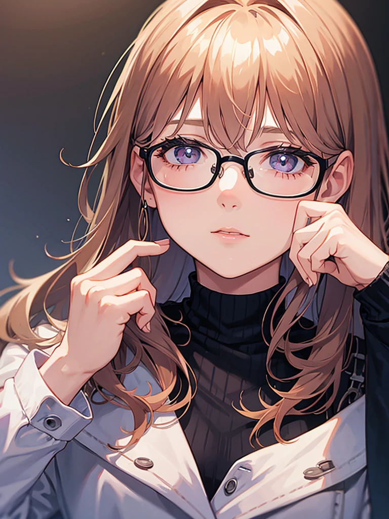 1girl, Portrait, 20 years old, glasses