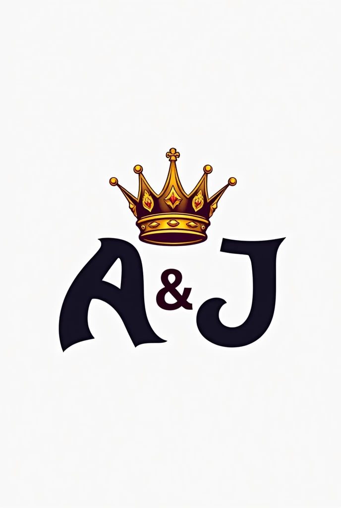 a youtuber logo with the letters A and J and a crown