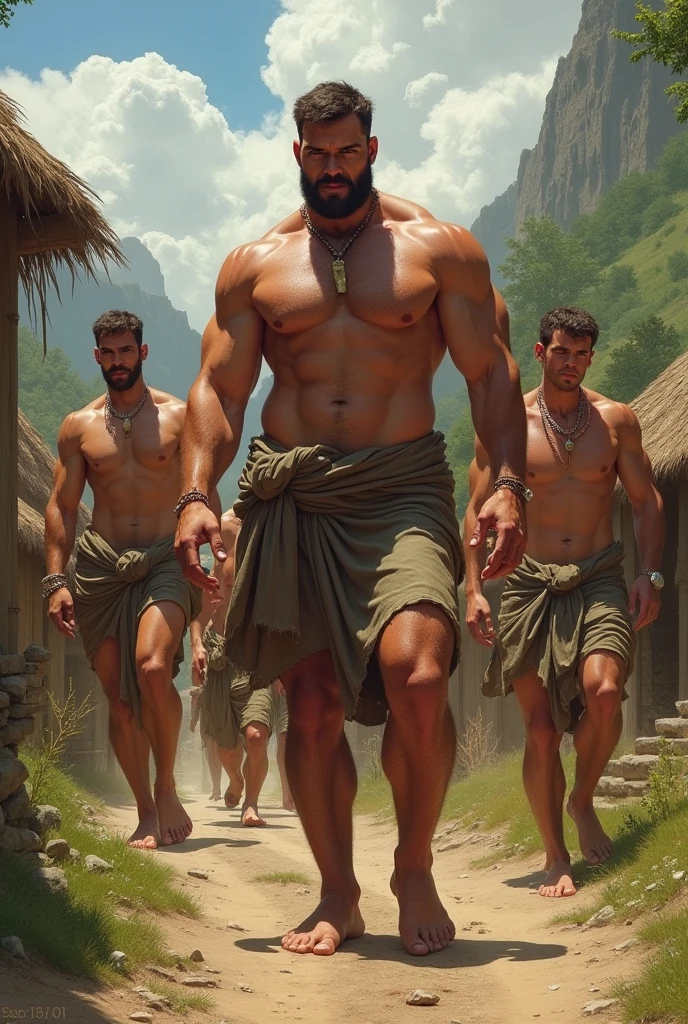 A village full of naked men, tall handsome, big men