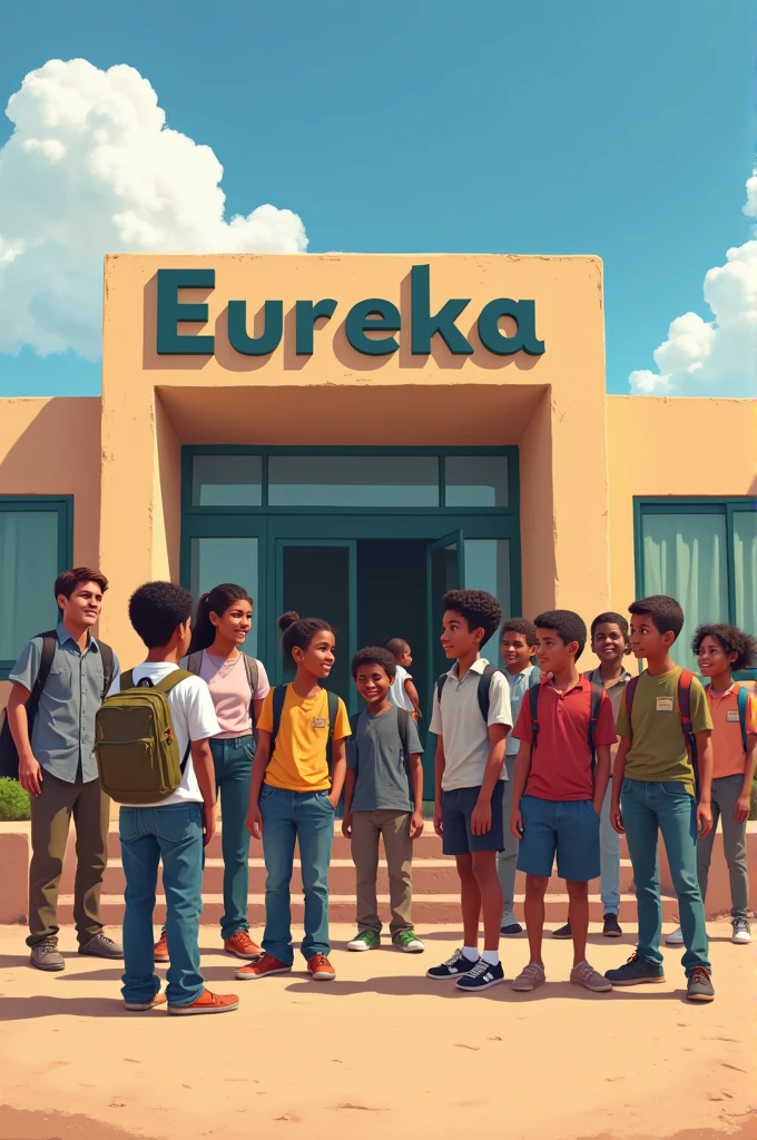 Un groupe d'étudiants devant le centre de formation "eureka"en mauritanie