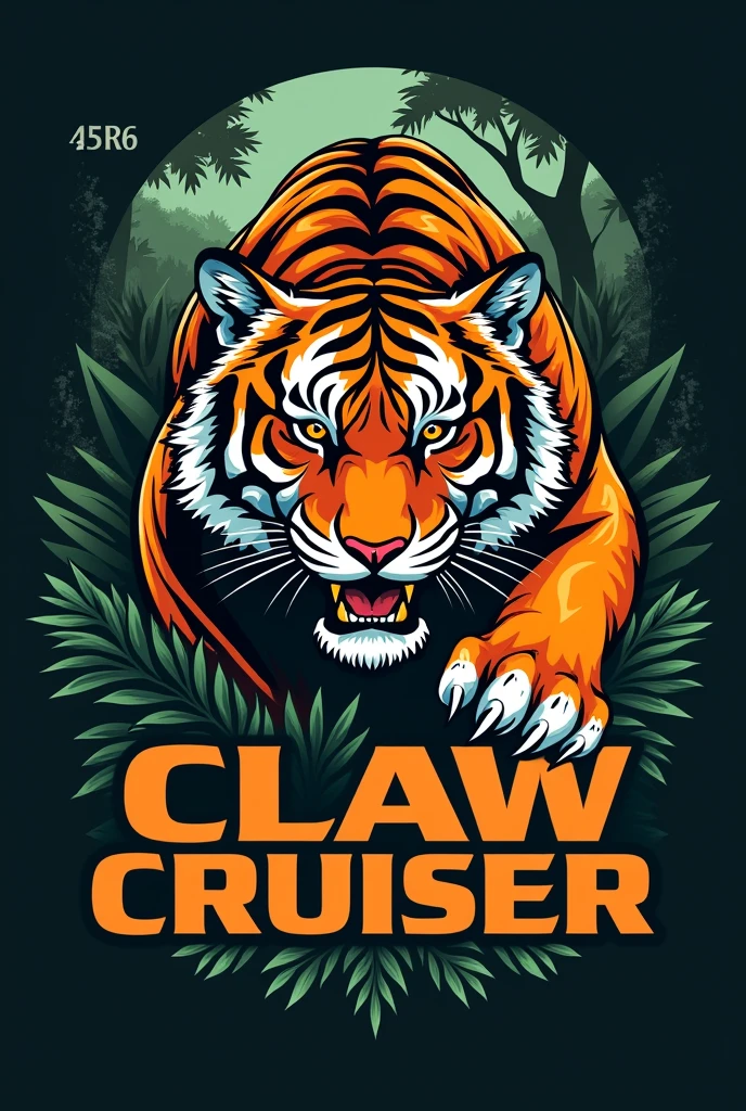 Create a tiger logo for tiger transport vehicle in Odisha Forest Department and the name of the logo “CLAW CRUISER”