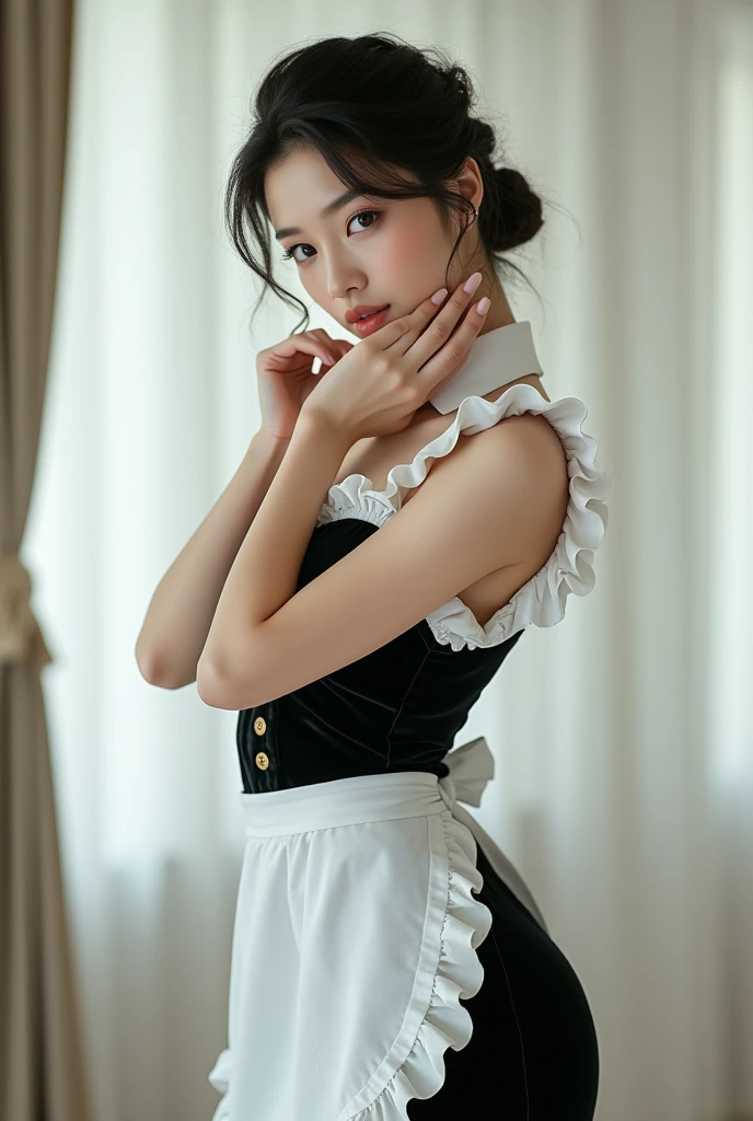 Maid Girl, sexy pose, Korean girl, sexy body, Maid outfit