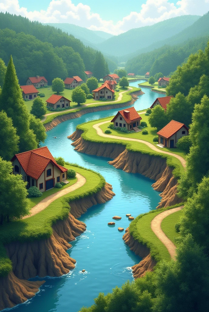 Make an illustration in which you briefly describe the problems that arise when building homes within a watershed area. 
